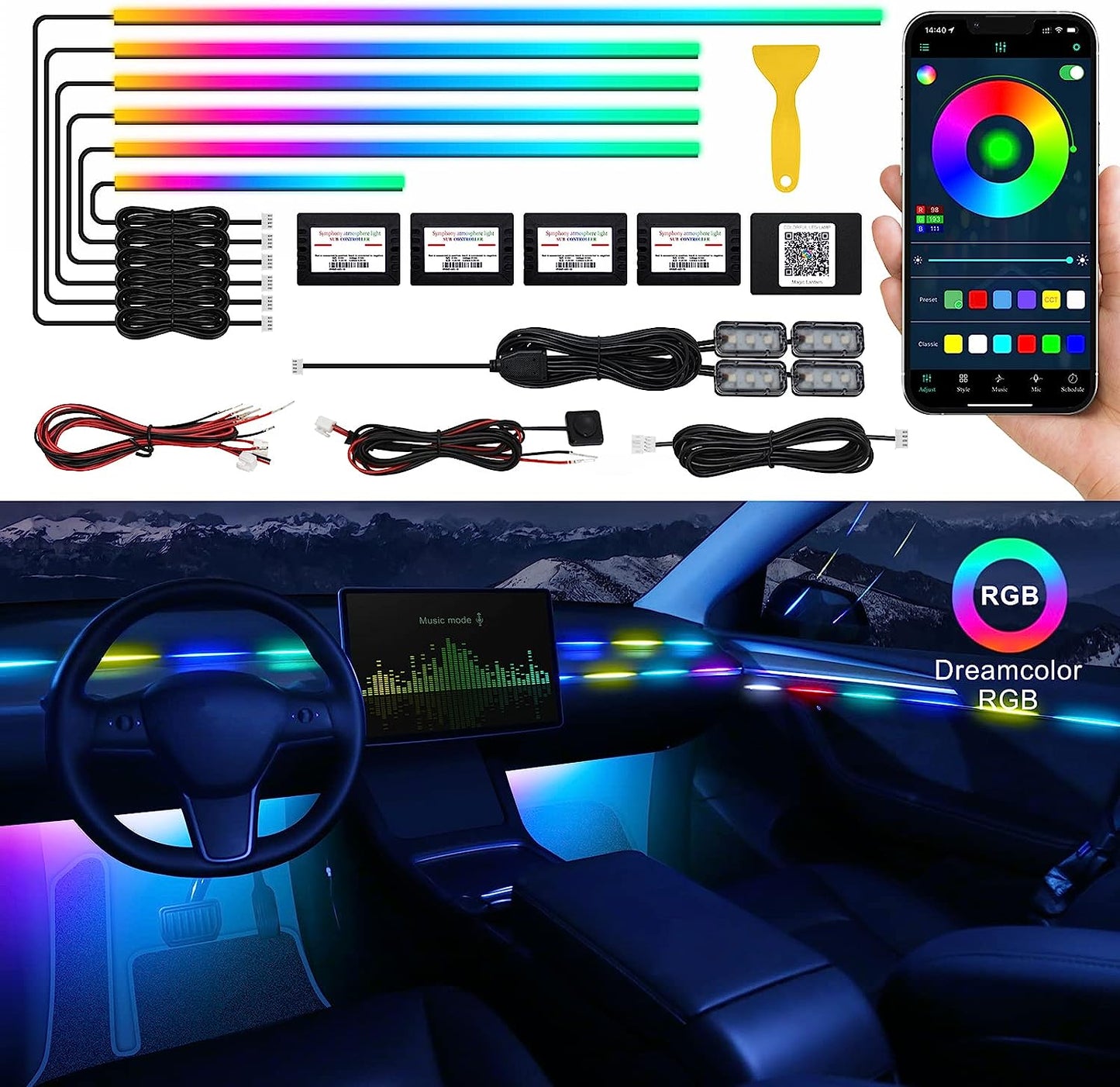 LuxeGlow Elite – Premium Interior Ambient Lighting Kit