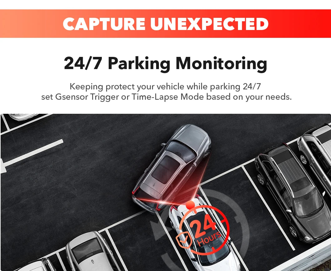 REDTIGER F7NP 4K Dash Cam – Sleek Design with WiFi, GPS & 24H Protection