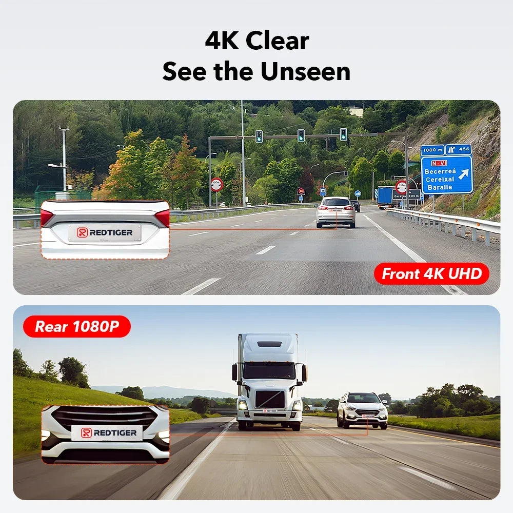 REDTIGER F7NP 4K Dash Cam – Sleek Design with WiFi, GPS & 24H Protection